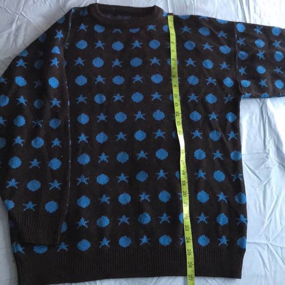 Blue Stars and Circles Knit Black Sweater - Picture 2 of 3